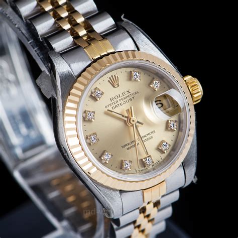 rolex oyster perpetual datejust gold diamond